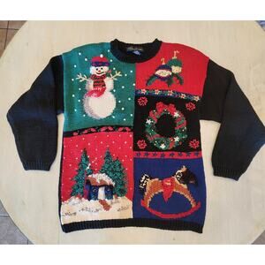 VTG Work in Progress Sweater Ugly Christmas Sweater Women's SZ Large